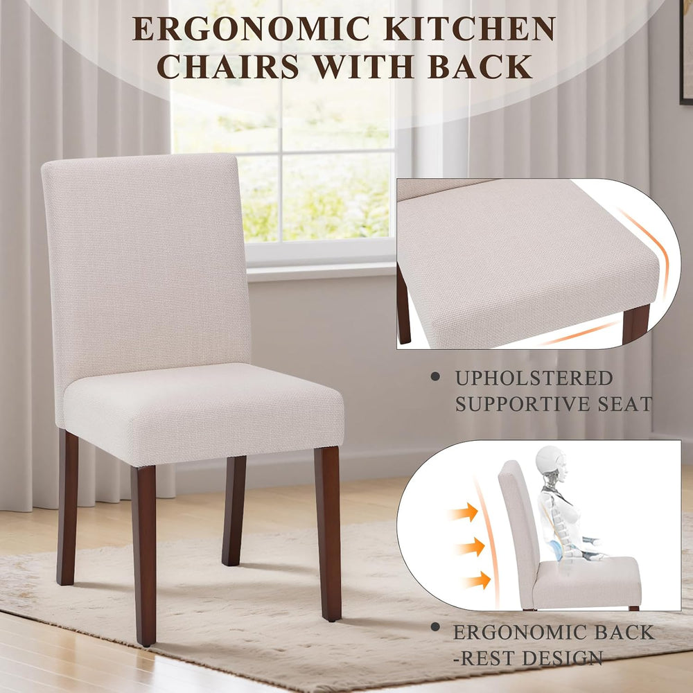 MALOL Upholstered Dining Chairs Set of 2, Fabric Dining Room Chairs, Modern W...