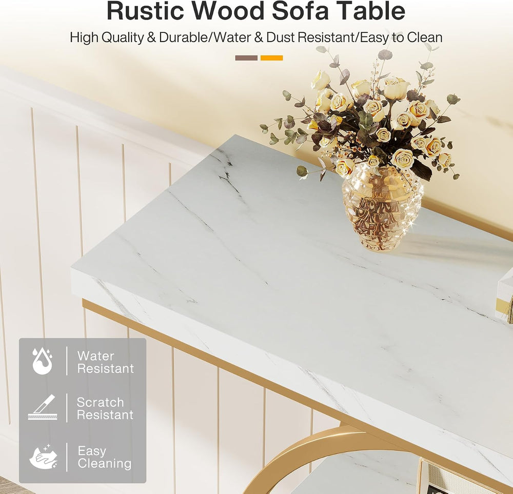 Tribesigns 41.3" Console Table, Industrial 4-Tier Sofa Entryway Table wi...