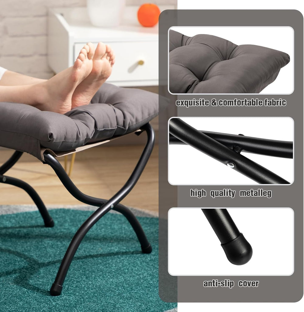 HollyHOME 15"(H) Folding Footrest Stool, Small Foldable Ottoman, Accent ...