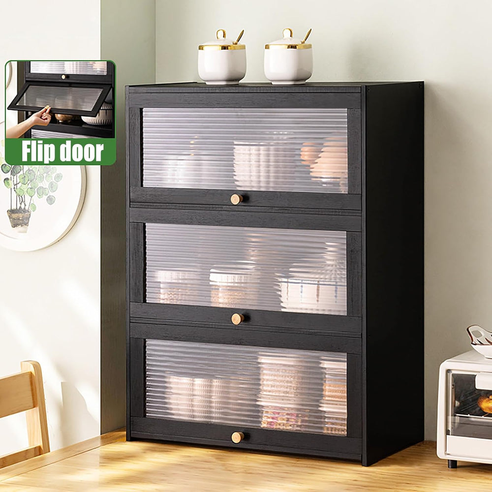 3 Tier Bamboo Kitchen Storage Shelf Countertop Cabinet Pantry, Kitchen Cabine...