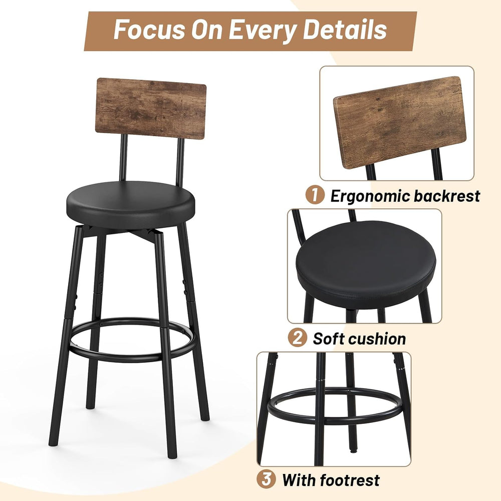 Zevemomo 5-Piece Dining Table Set, Bar Table Set for 4, Kitchen Table and Cha...