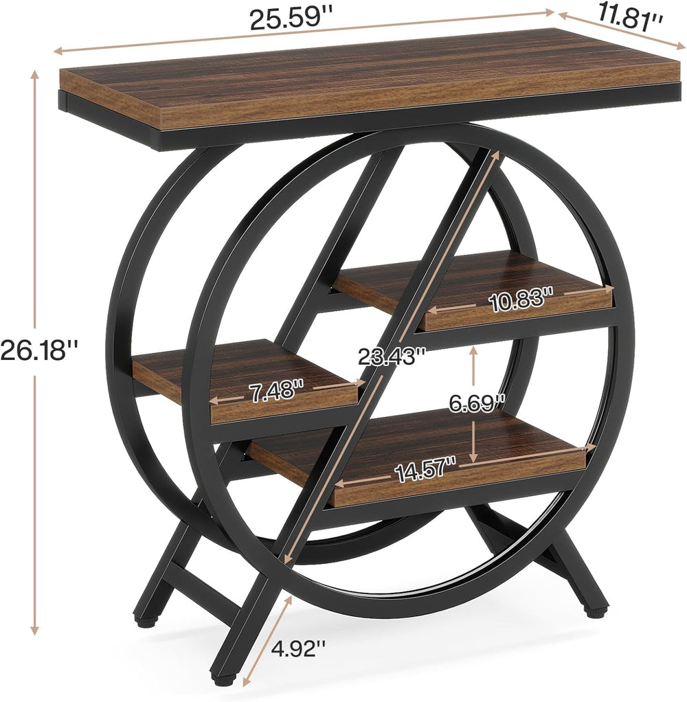 Tribesigns Side Table for Living Room, 4-Tier Narrow End Table with Storage, ...