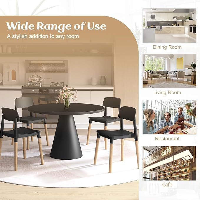 Giantex Modern Dining Chairs Set of 4, Plastic Dining Side Chair Set w/Sturdy...
