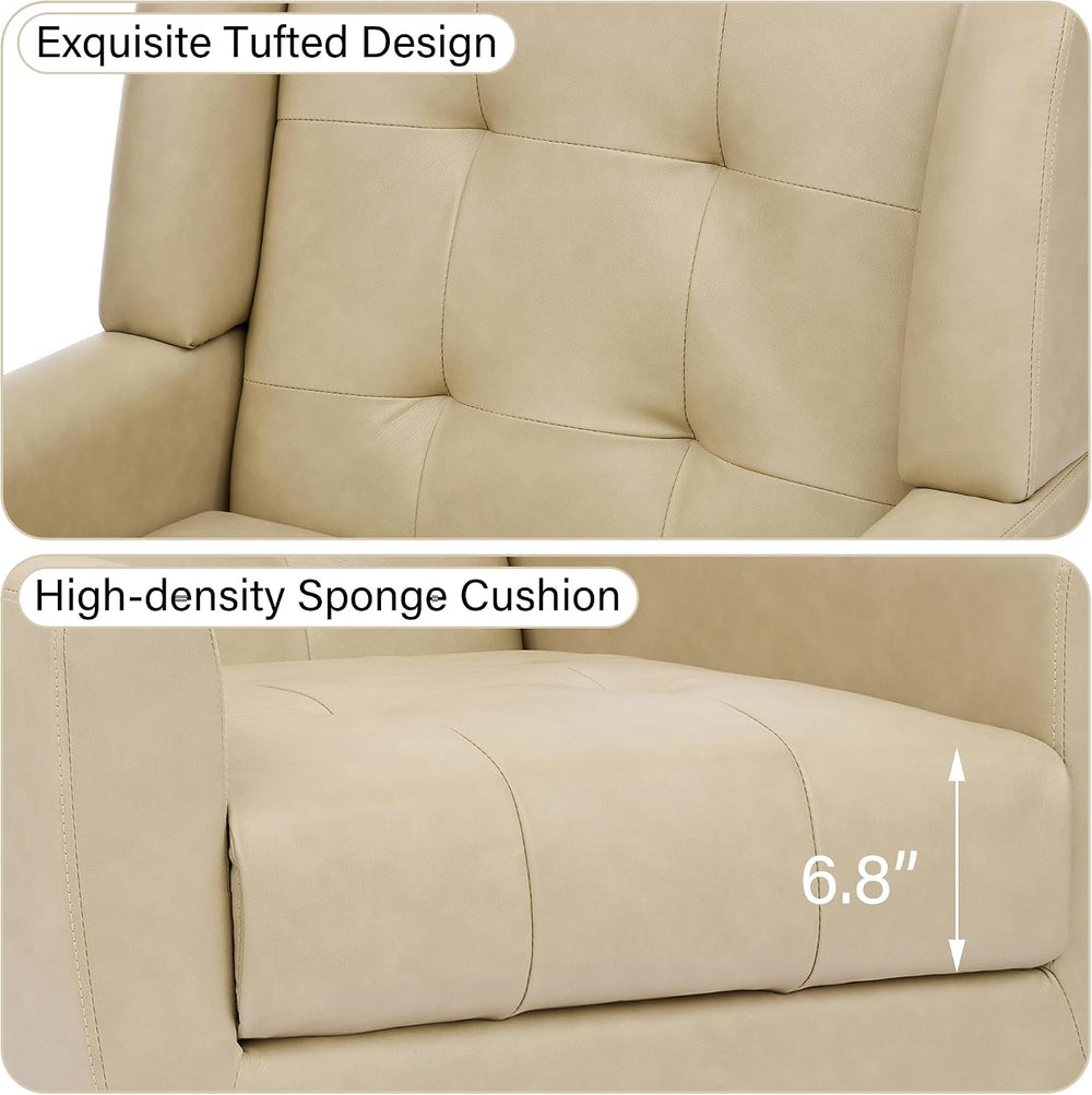 Accent Chair, Comfy Mid Century Modern Small Armchairs with Solid Wood Frame ...