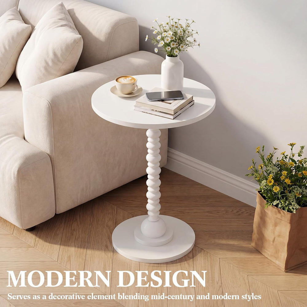 Novabright Round Side Table Small Drink Table for Small Spaces Modern Accent ...