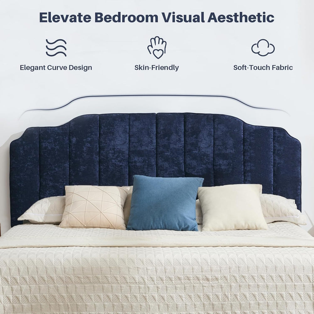 Queen Size Headboard Only, Dark Blue Upholstered Headboards