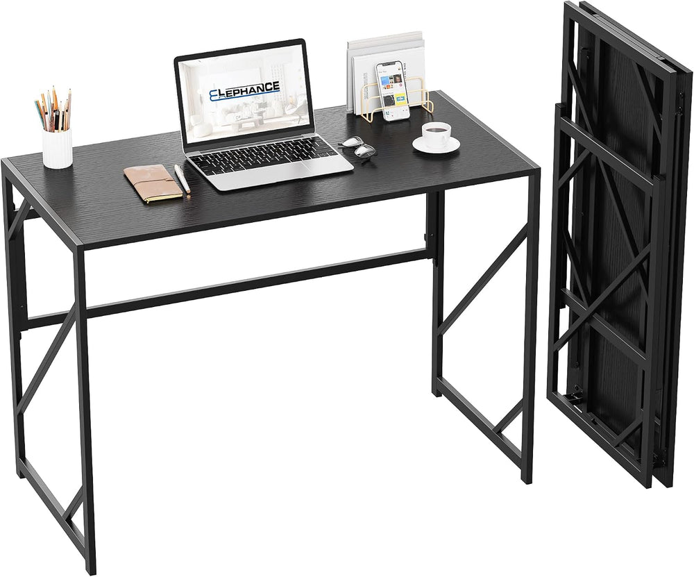 Elephance Folding Desk Writing Computer Desk for Home Office No-Assembly