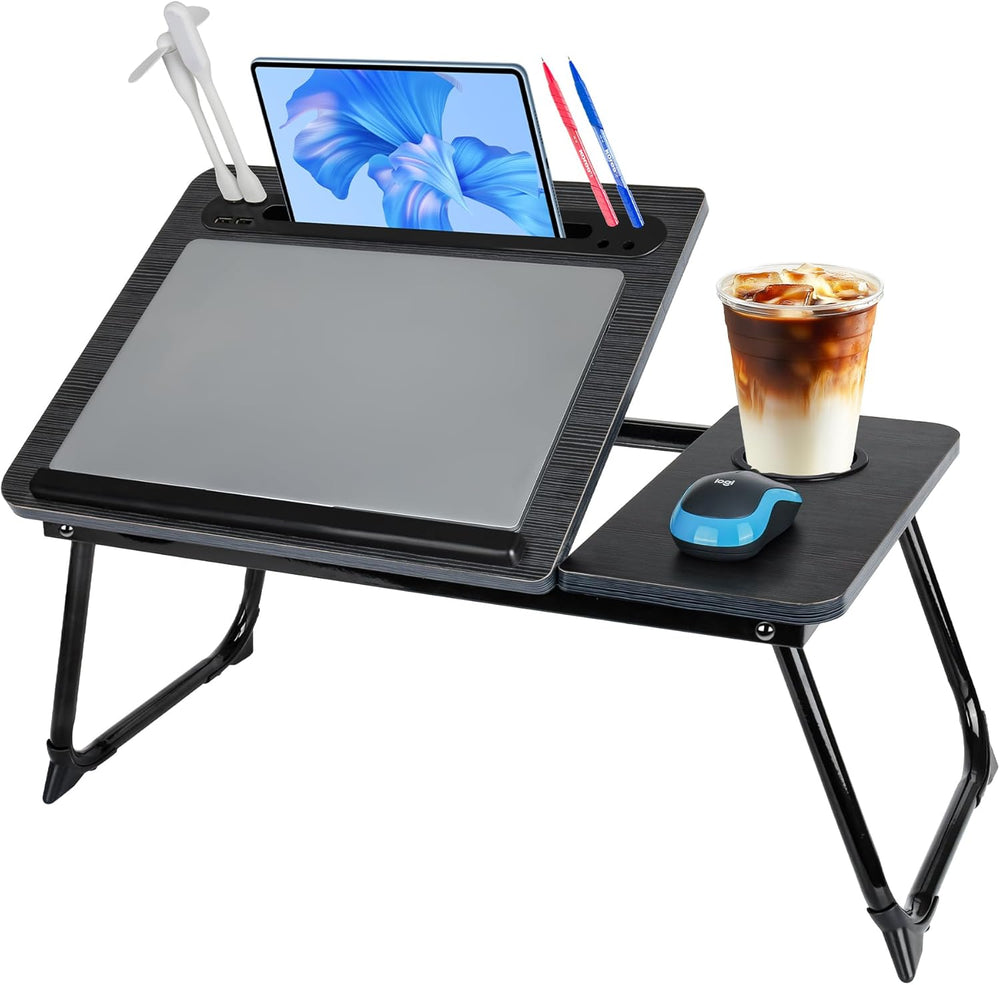 Laptop Bed Desk, Adjustable Lap Desk, Small Laptop Table with USB Charge Port...