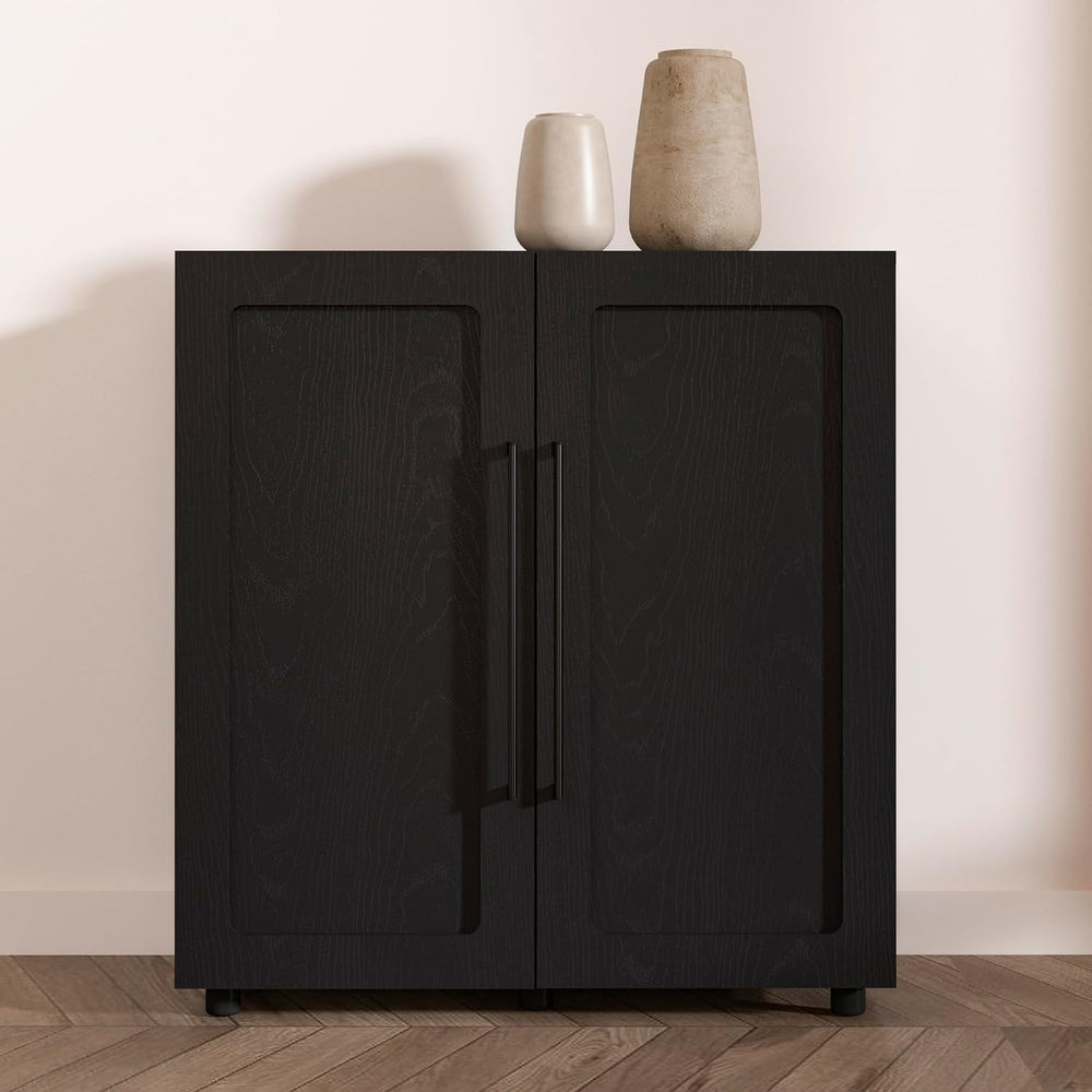 From the Tree Furniture 32 Inch Sideboard Cabinet, Black Tall Glass Door