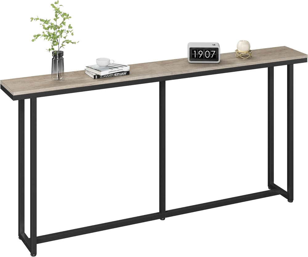 Yaheetech 63" Narrow Console Table Behind Couch & Entryway, Gray | S...