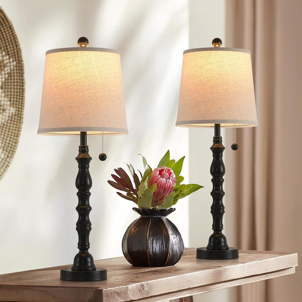Lamps Set of 2 Modern Farmhouse Table Lamp Bedside Reading Lamps Living Room ...