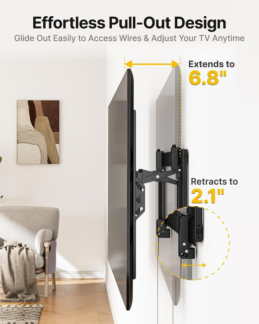 monTEK Heavy Duty Tilting TV Wall Mount for 55–105" Large TVs up to 200l...