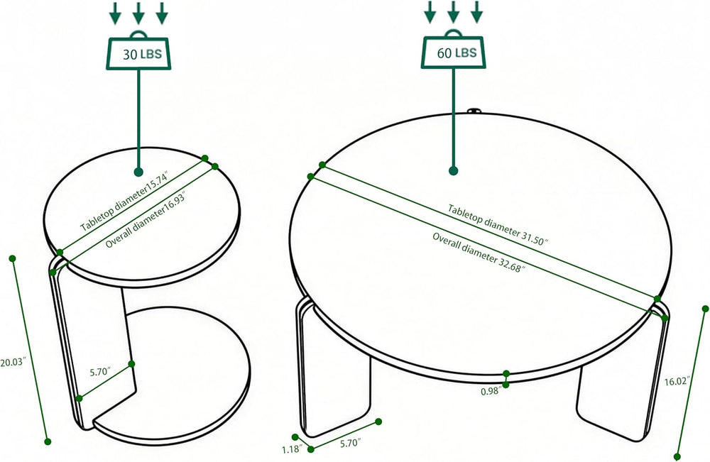 Nesting Tables for Living Room, White Sintered Stone Set | Faux marble coffee...