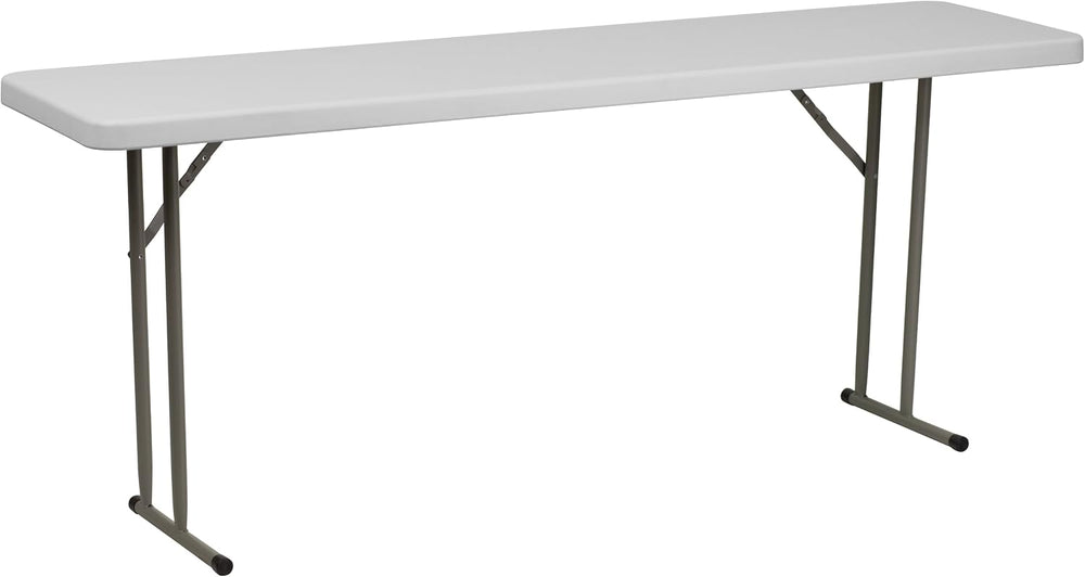 Flash Furniture 6 ft Plastic Folding Training Table, Granite White | Durable ...
