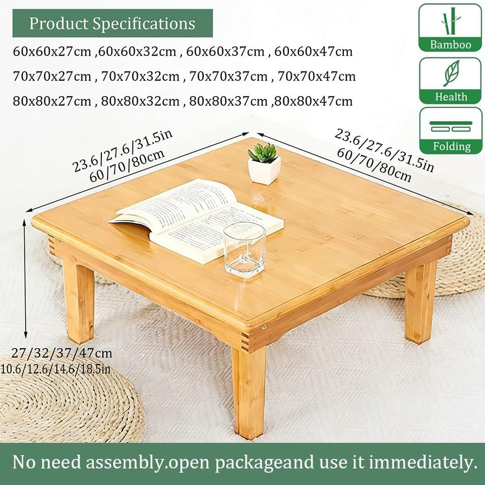 Folding Coffee Table, Japanese Floor Low Bamboo Dining Table