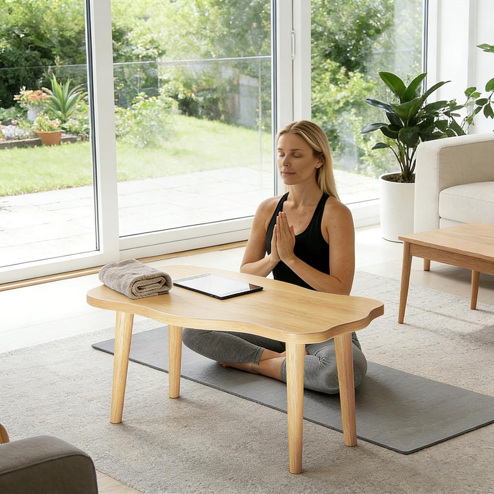 Cookie Coffee Table for Living room, Natural, 19.7"D x 31.5"W x 16&...