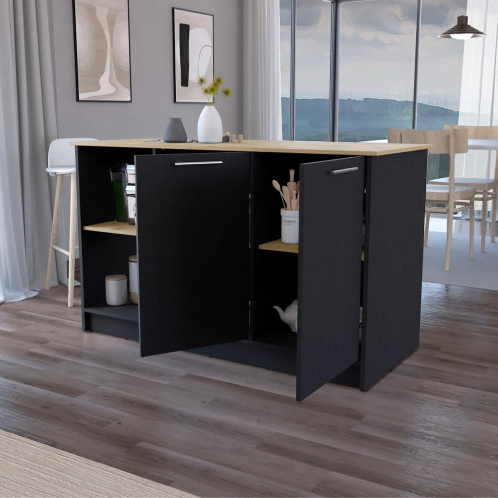 Hassyee Fashionable and Minimalist Style Fixed Kitchen Island, Equipped with ...