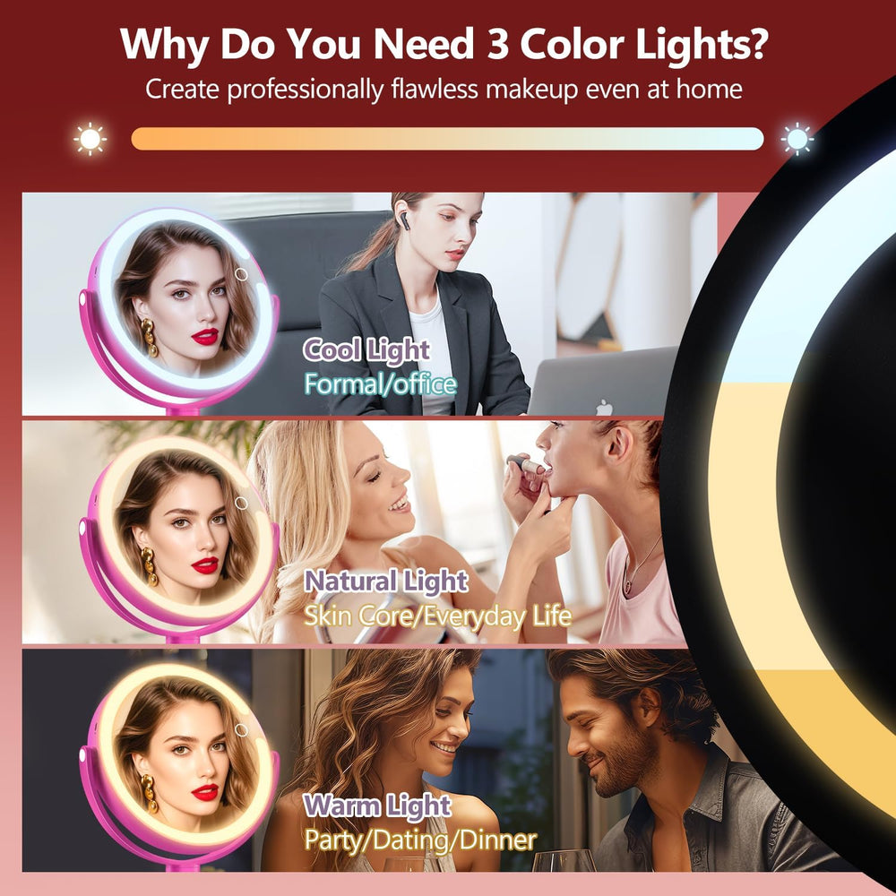 MIYADIVA Makeup Mirror with Lights, 20X Magnifying Mirror with Light and Touc...