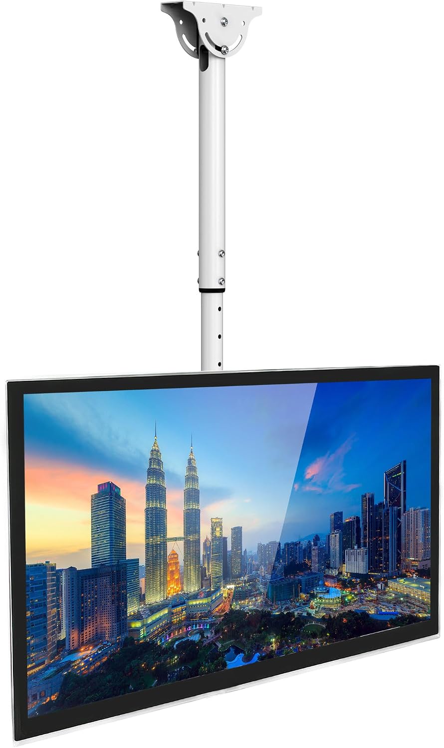 Mount-It! TV Ceiling Mount Bracket, 32-75", 110 lbs, White | Full motion...