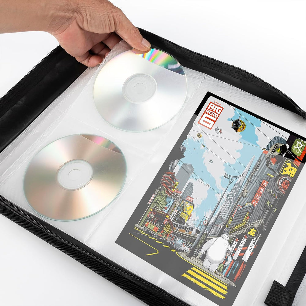 LIOVODE DVD Case 200 DVDs and 100 Booklets Capacity, CD/Blu-ray Storage Binde...