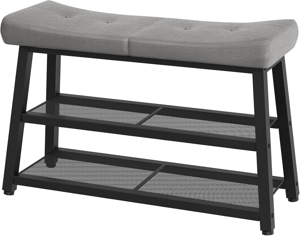 YATINEY Shoe Bench, 3-Tier Shoe Rack, Entryway Bench with Storage and Cushion...