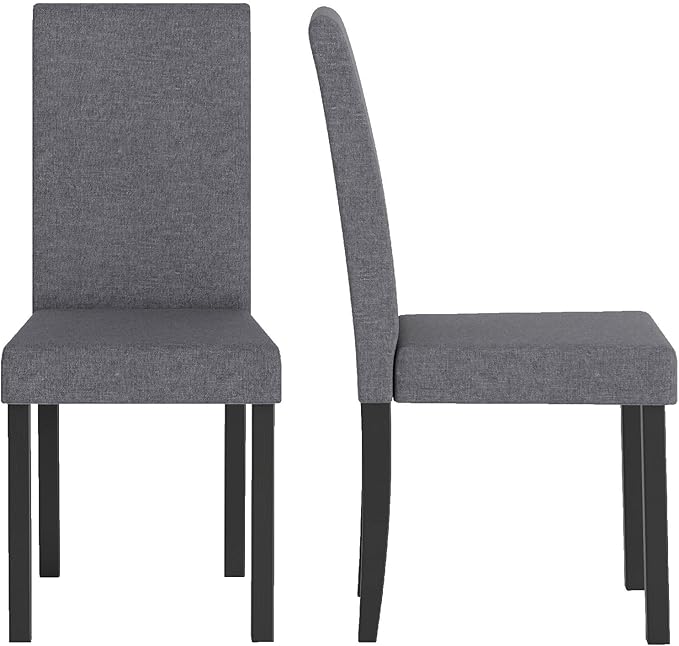 COSTWAY Fabric Armless Dining Chairs Set of 2, Upholstered Kitchen Side Chair...
