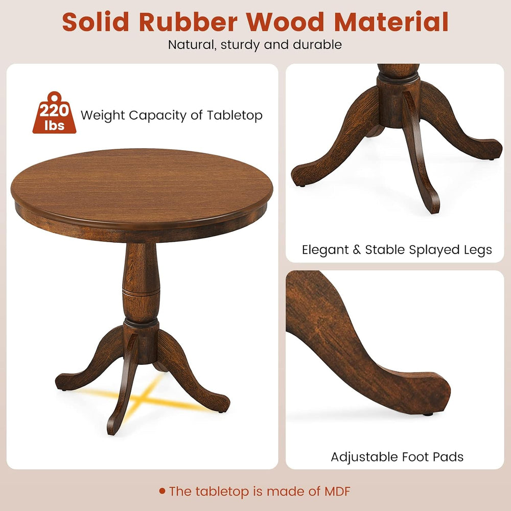 Giantex Round Dining Table for 2-4 People, 32" D X 30" H Wooden Kit...