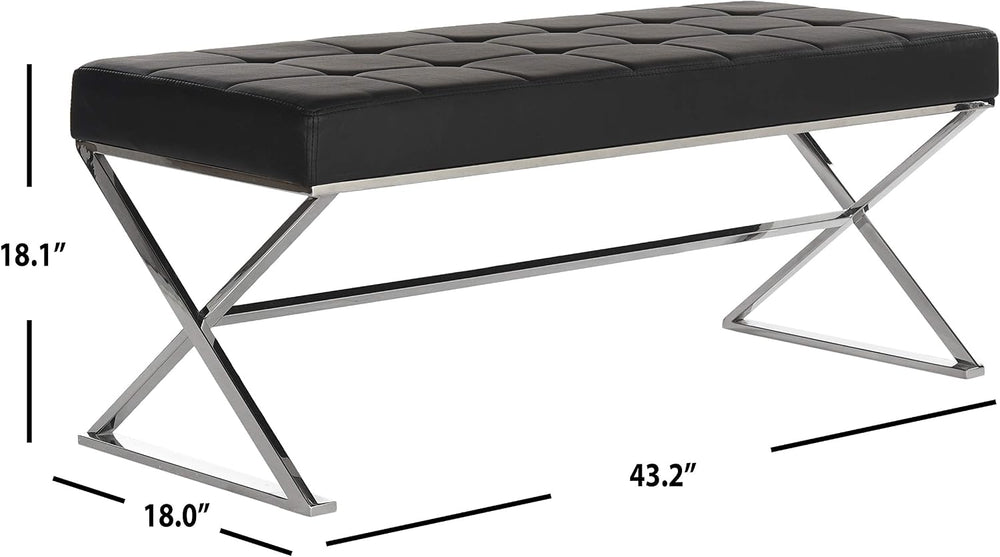 Safavieh Home Collection Micha Modern Glam Cream Bench