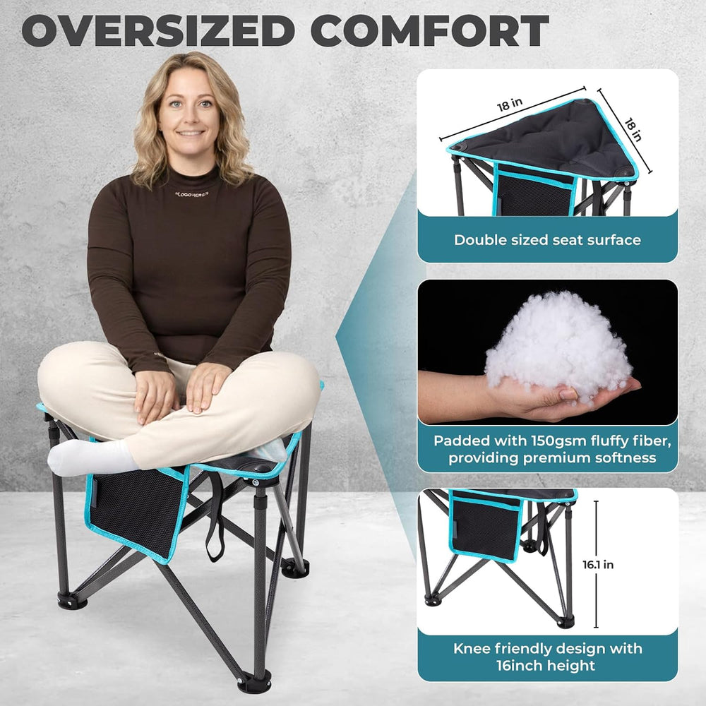 FUNDANGO Folding Tripod Stool, Lightweight Portable Fishing Chair 440Lbs