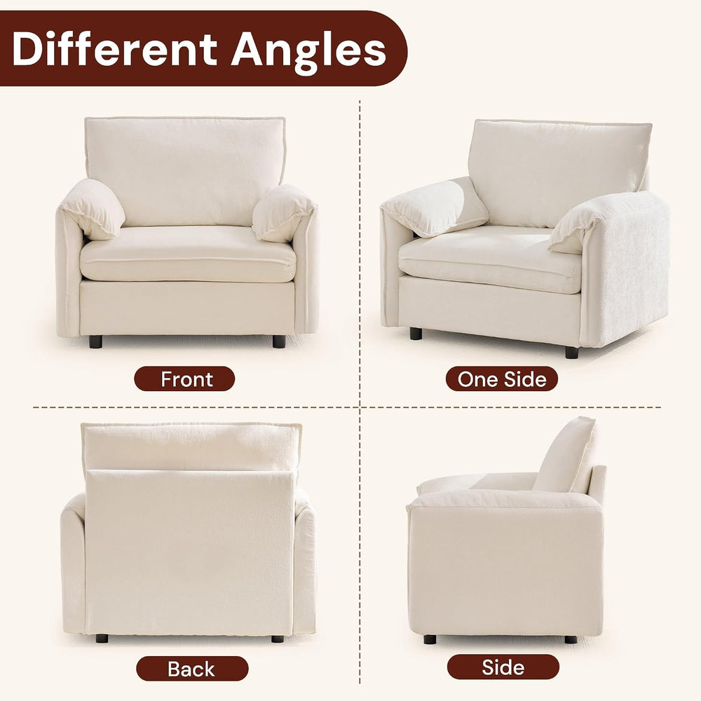 Korser Oversized Accent Chair, 39.3" Wide Arm Chairs for Living Room &am...