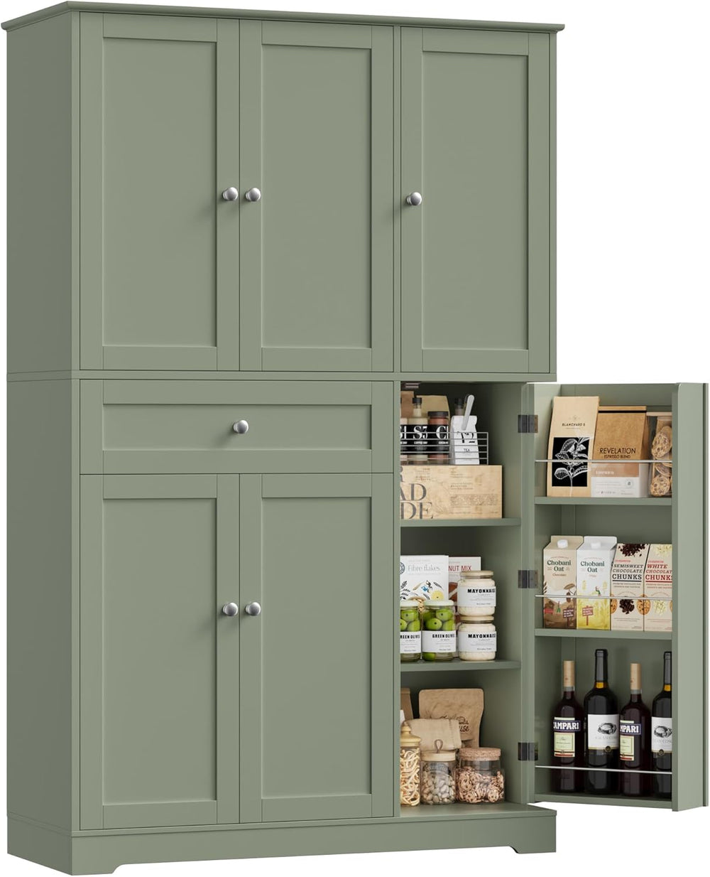 HOSTACK 68" Tall Kitchen Pantry Storage Cabinet with Doors & Shelves...