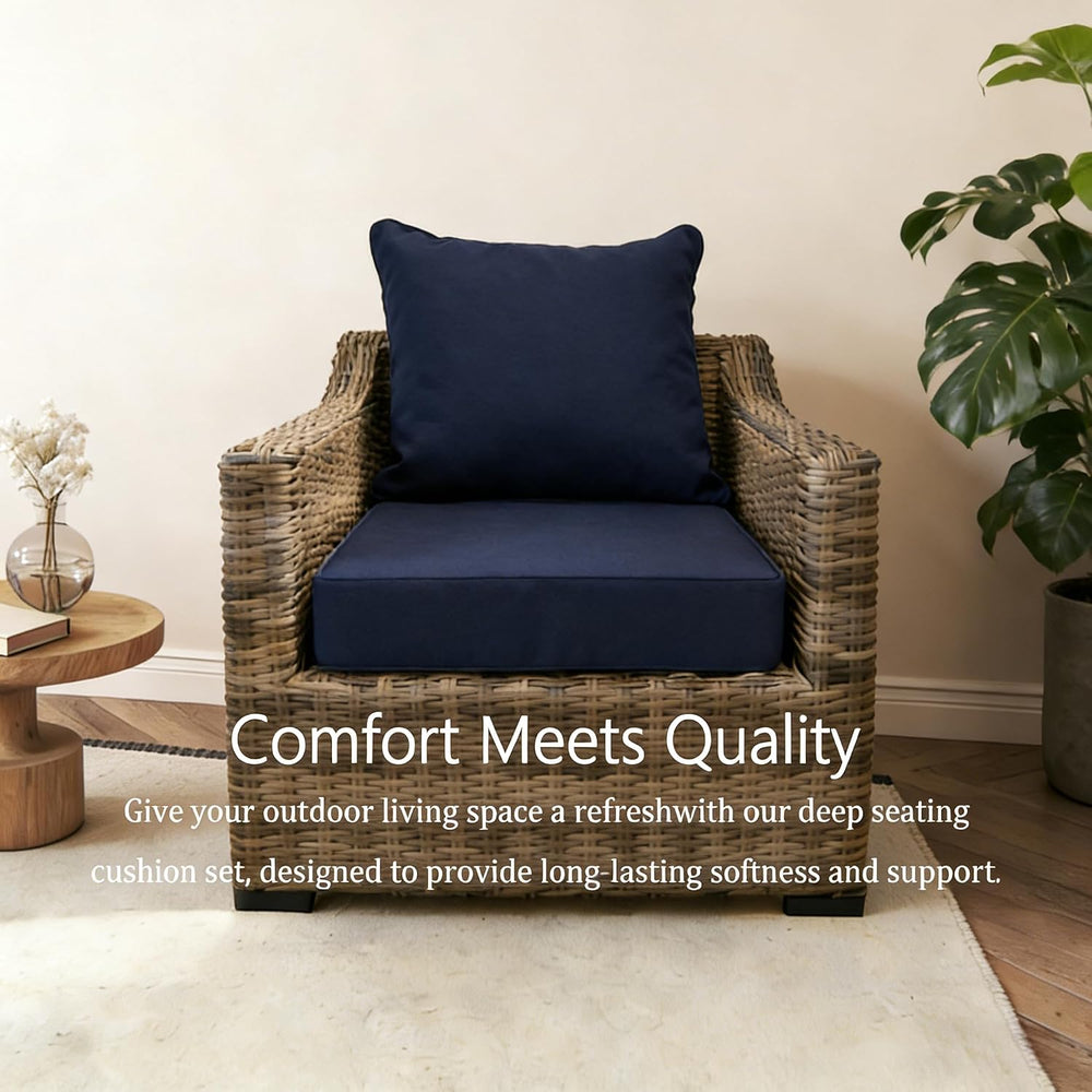 Outdoor Cushions for Patio Furniture,Waterproof,22x24,Deep Blue