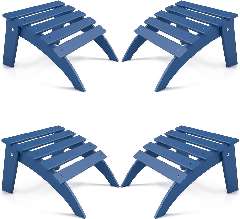 FOOWIN Folding Adirondack Ottoman Set of 4, HDPE All Weather Adirondack Footr...