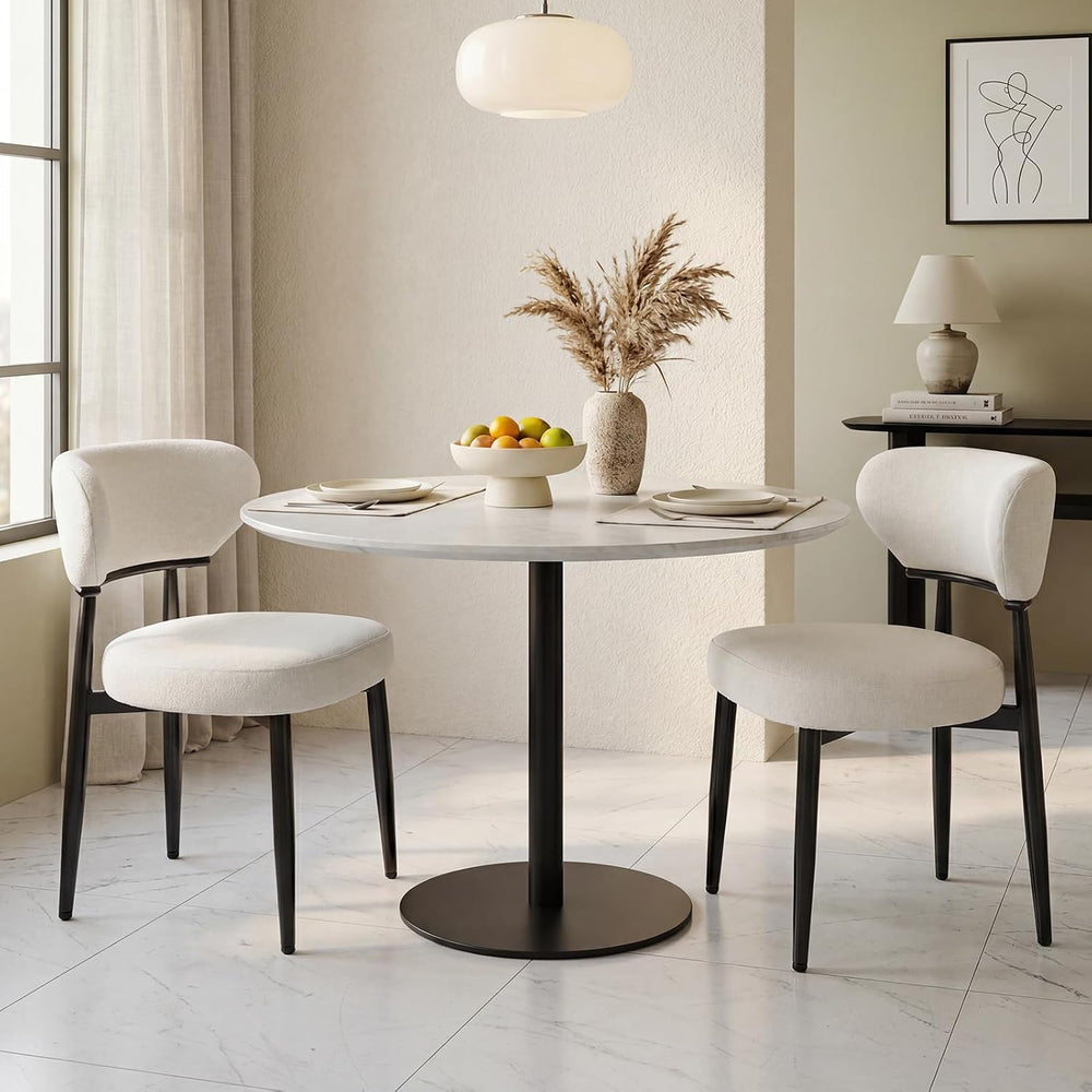 Dining Chairs Set of 2, Modern Upholstered Fabric Dining Chairs | Thick Padde...