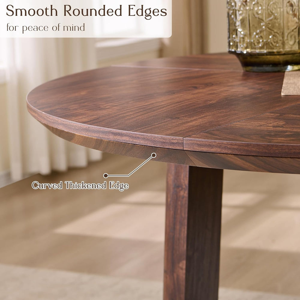 OKD 47" Dining Table for 4-6, Round Dining Room Table with Triangular St...