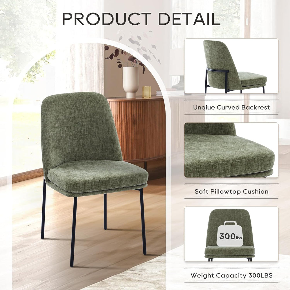 COLAMY Dining Chairs Set of 4, Modern Dining Chairs, Fabric Upholstered Dinin...