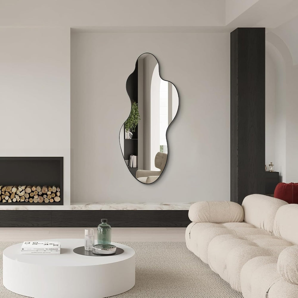 Irregular Wall Mirror, 55"x26" Asymmetrical Decorative Accent Mirro...