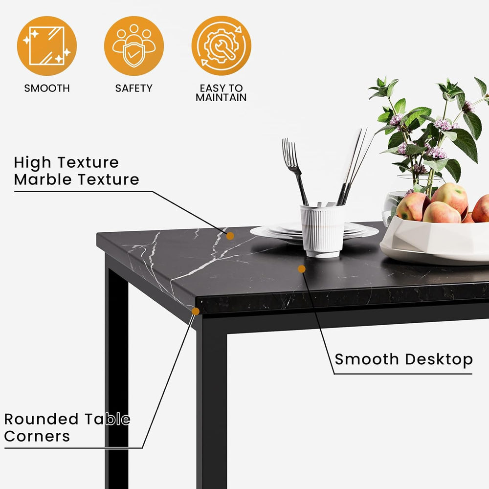 Recaceik Dining Table Set for 6, Faux Marble 7 Piece Dining Table Set with Ch...