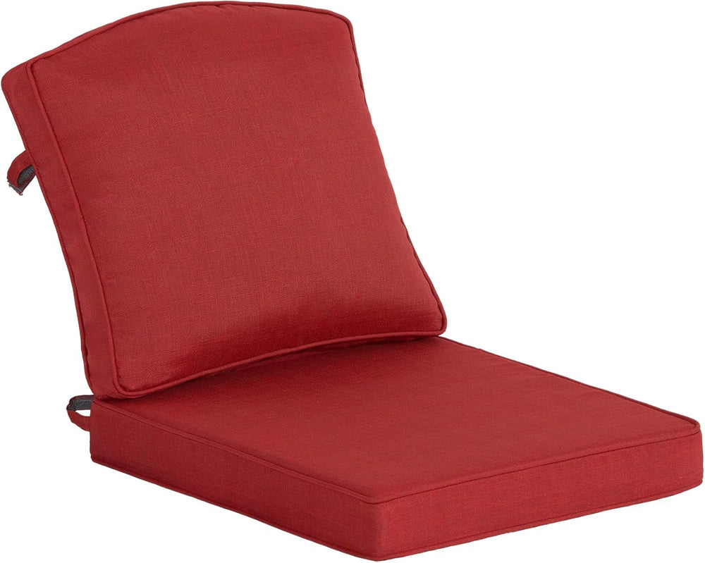 Outdoor Deep Seat Cushion, 20x21.5 Inch, Chili Red, Set of 1