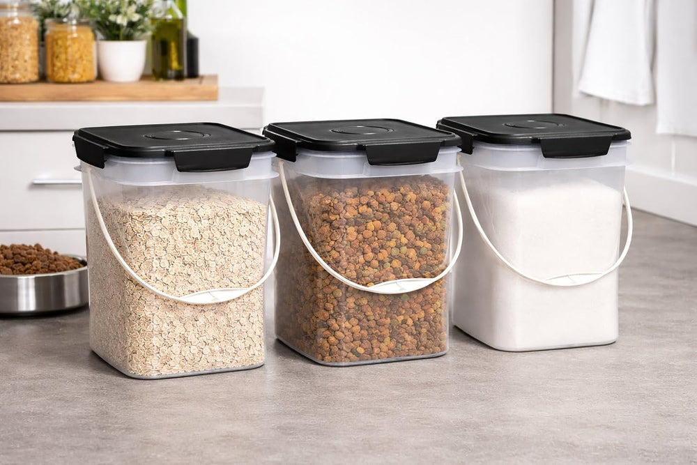 House Naturals 4 Gallon Square Food Grade Bucket Pail with Plastic Handles an...