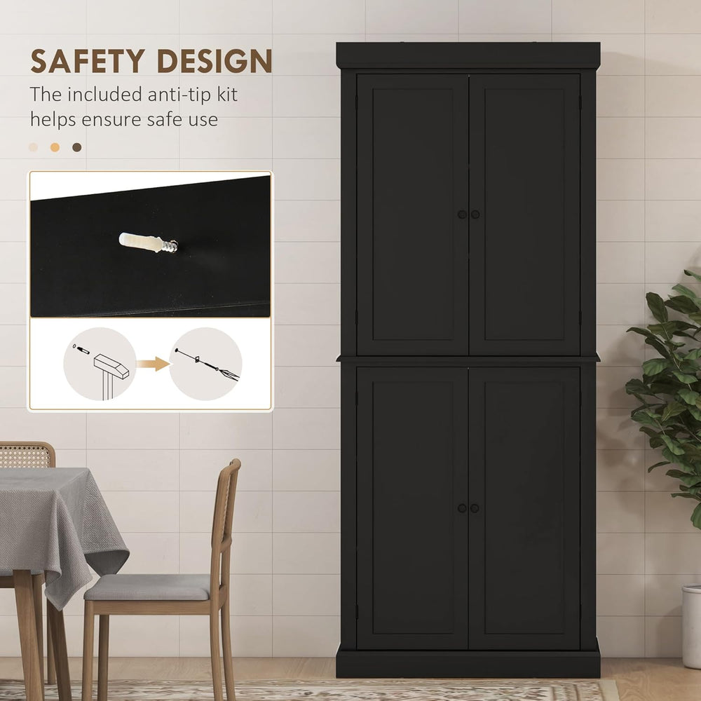 HOMCOM 72.5" Tall Kitchen Pantry Cabinet, Freestanding Modern Farmhouse ...