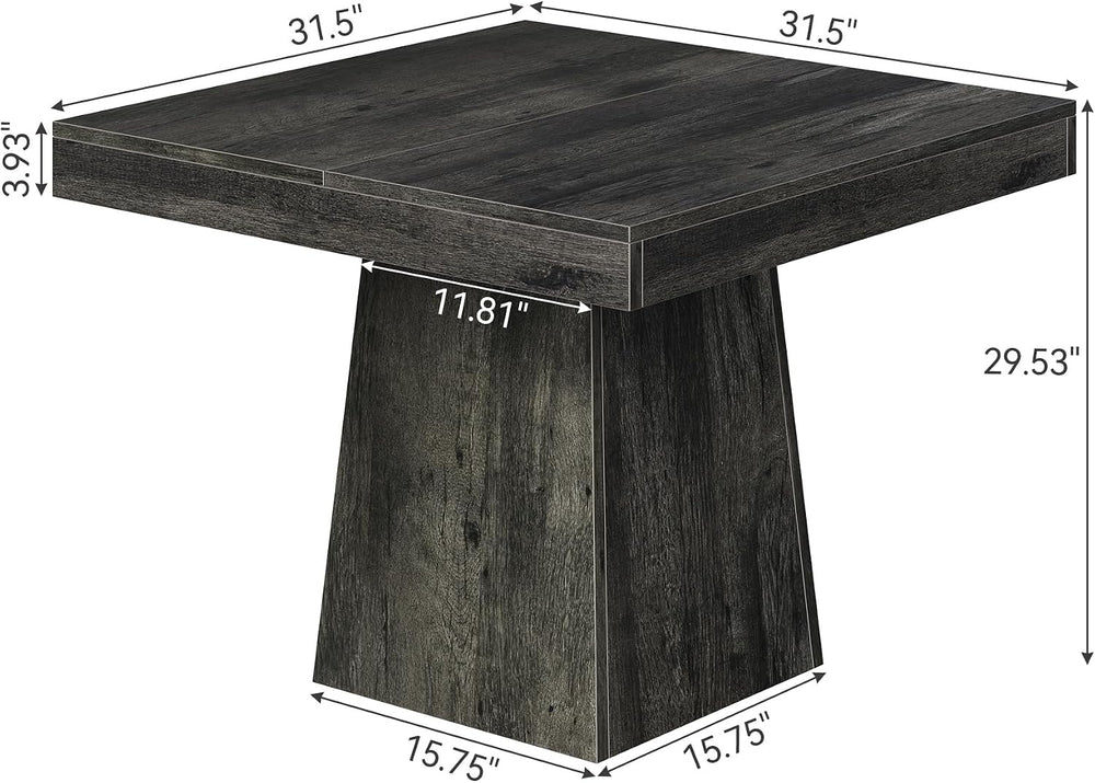 LITTLE TREE Dining Table for 4 People, 31.5-Inch Square Small Kitchen Table, ...
