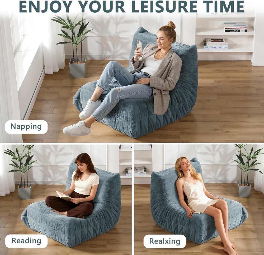Bean Bag Chair for Adults, Giant Bean Bag Sofa Oversized Beanbag Chairs, Fire...