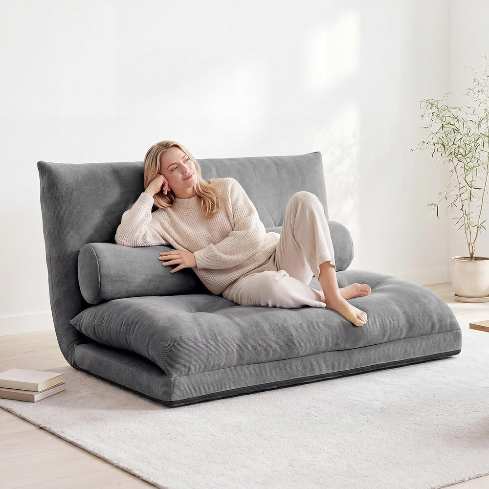 GIANTEX Adjustable Floor Sofa Couch with 2 Pillows, Multi-Functional 6-Positi...