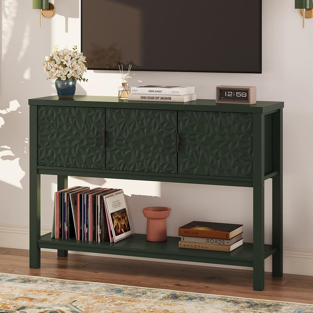 Console Table with Storage, Entryway Sofa Table with Storage and Shelf, Moder...