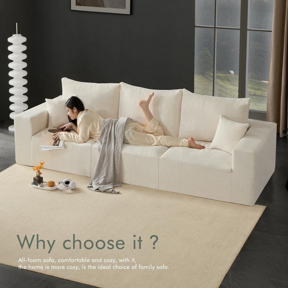 Gericco 113" Modular Sectional Couch, Cloud Sofa with Deep Seats, Uphols...