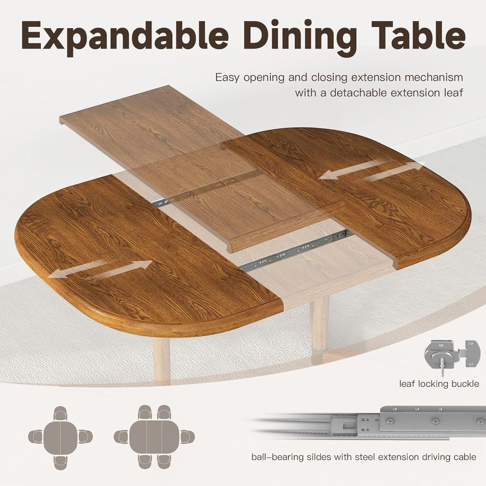 Chromcraft 5-Piece Table Set for 4 Expandable Table with 4 Chairs Table and C...
