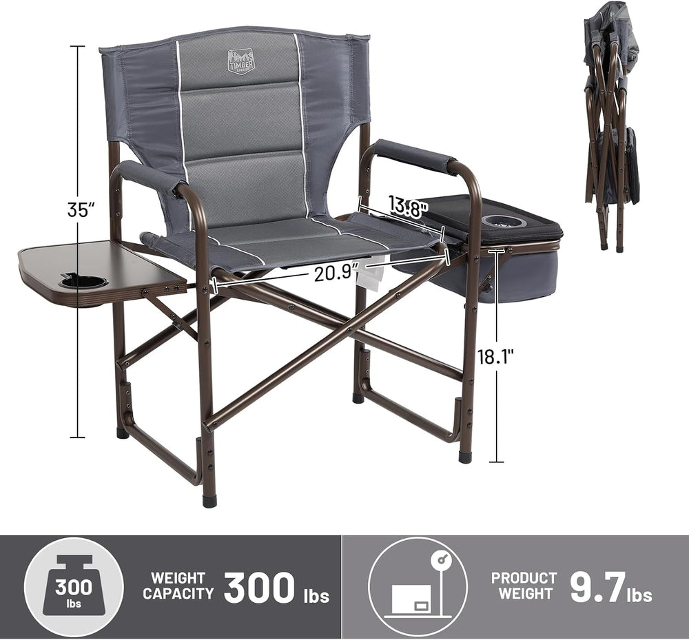 TIMBER RIDGE Lightweight Camping Chair, Portable Laurel Director's Chair ...