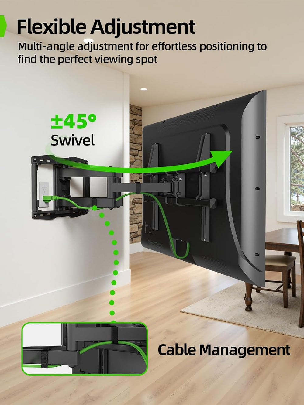 USX MOUNT Full Motion TV Wall Mount for 42-97 Inch TVs up to 150lbs, Swivel a...