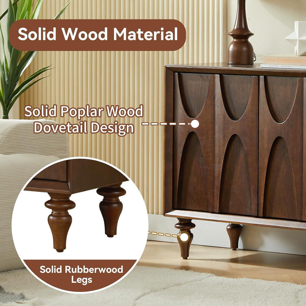 LKTART 62.99" Sideboard Buffet Cabinet with Storage, Solid Wood Kitchen ...
